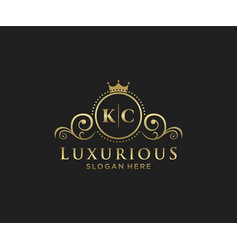 Initial Kc Letter Royal Luxury Logo Template