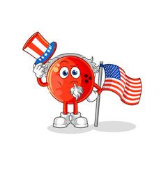 Bowling Ball Uncle Sam Character Cartoon Mascot