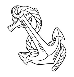 Sea Anchor Isolated Coloring Page For Kids