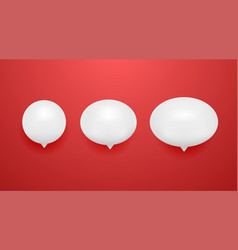 Set Of Cute 3d White Speech Bubble Icons Isolated