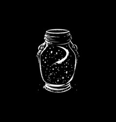 Space Jar Dotwork Tattoo With Dots Shading Depth