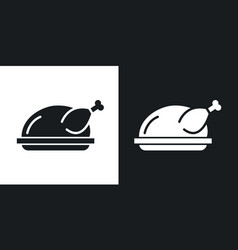 Turkey Icon Set In Solid Black And White Color