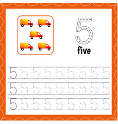 Cards With Numbers For Children Trace The Line