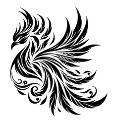 Elegant Phoenix Feathers In Tribal Design