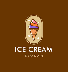 Gelato Ice Cream Logo Colorful Ice Cream Badge