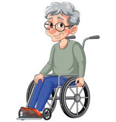 Old Woman Sitting On Wheelchair