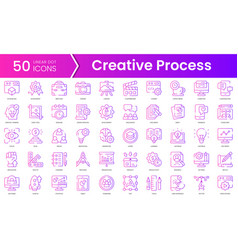 Set Of Creative Process Icons Gradient Style Icon