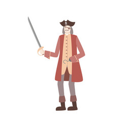 A Pirate With An Eye Patch In Red Camisole