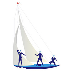 Businessman Team On Boat Business Icon