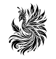 Elegant Phoenix Feathers Tribal Design