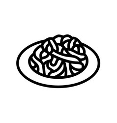 Fettuccine Alfredo Italian Cuisine Line Icon