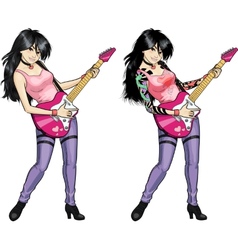 Rock Star Guitarist Asian Girl With Tattoos Comics