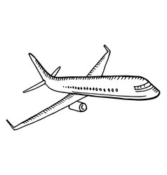 Airplane Sketch Hand Drawn Jet Plane Drawing