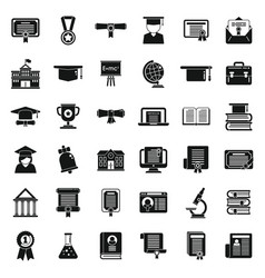 Degree Icons Set Simple Academic Bachelor