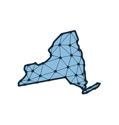 New York State Map Polygonal Made Of Lines And