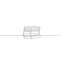 One Continuous Line Drawing Of Stack Books