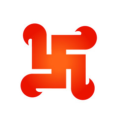 Red Swastika On White Background Hindu Holy Sign