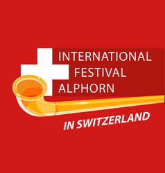 Alphorn Festival Banner With Swiss Flag