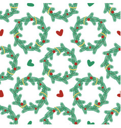 Christmas Seamless Pattern With Wreaths