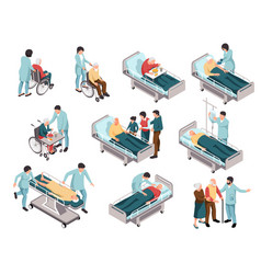 Elderly People In Hospital Set