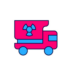 Filled Outline Truck With Radiation Materials Icon