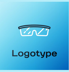 Line Laboratory Glasses Icon Isolated On Blue