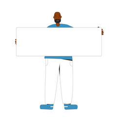 Man Holding Blank Banner