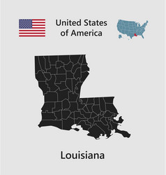 Map State Louisiana Flag And Usa