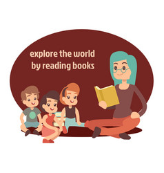Mom reads fairy tale book for kids royalty free vector image