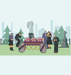 Burial Or Funeral Scene Background In A Cemetery