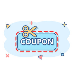 Discount Coupon Icon In Comic Style Scissors