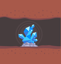 Extraction Of A Blue Crystal In A Mine Valuable