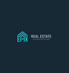 Initial Letter Ex Roof Logo Real Estate