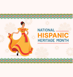 Dancing Woman On National Hispanic Heritage Banner