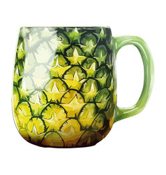 Fresh Green Tea In Yellow Mug Refreshing Summer