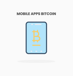 Mobile Apps Bitcoin Icon Flat