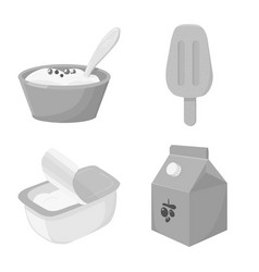 Design Yogurt And Product Logo Set