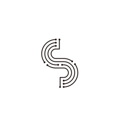 Letter S Lines Curve Technology Geometric Symbol