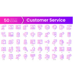 Set Of Customer Service Icons Gradient Style Icon