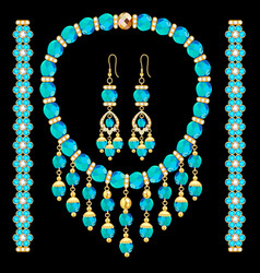 Set Of Womens Beads Bracelet And Earrings