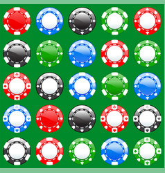 Casino Chips Wallpaper Seamless Pattern On Green