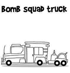 Hand Draw Of Bomb Squad Truck