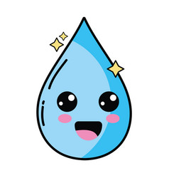 Kawaii cute happy water drop Royalty Free Vector Image