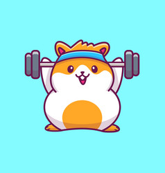 Cute Hamster Gym Cartoon