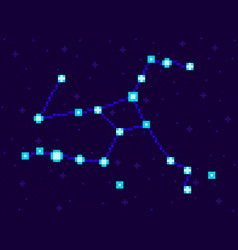 Hercules Constellation In Pixel Art Style 8-bit