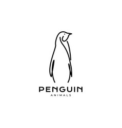 Penguin Minimal Lines Art Logo Design