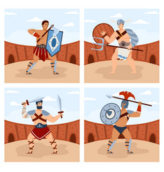 Roman Gladiators Or Legionary In Armor