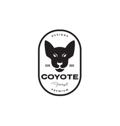 Head Coyote Forest Badge Vintage Logo Design