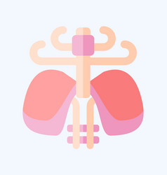 Icon Diaphragm Related To Human Organ Symbol Flat