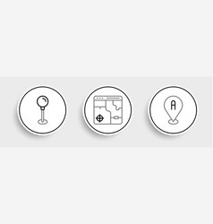 Set Line Location Push Pin And Infographic Of